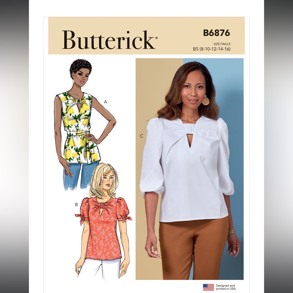 Butterick B6876 Tunic Top Sewing Pattern Sash Sizes 8-16 New Uncut Vintage